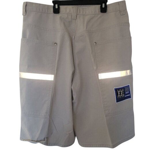 Boss Mens Beige Cargo Shorts XXL Reflective Stripes Utility Pockets Durable Casu - Picture 5 of 7